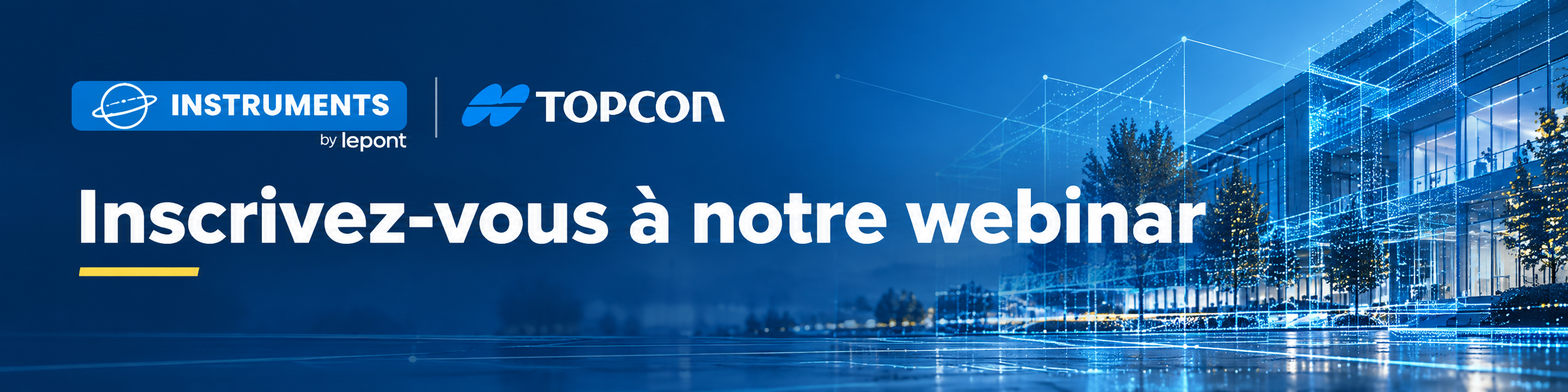 Bannière webinar Topcon bleue